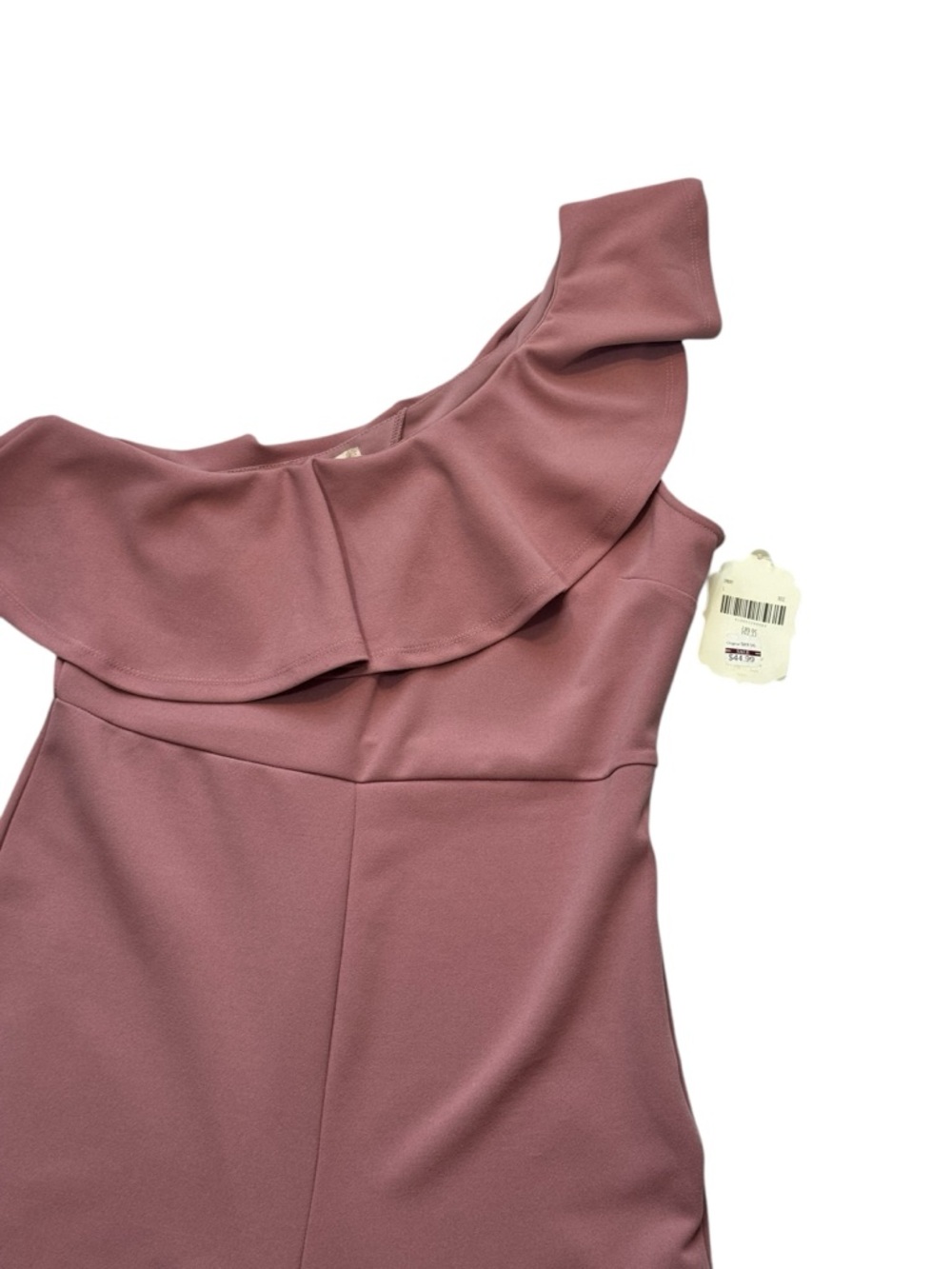 Altar'd State One-Shoulder Ruffle Dress in Mauve Pink